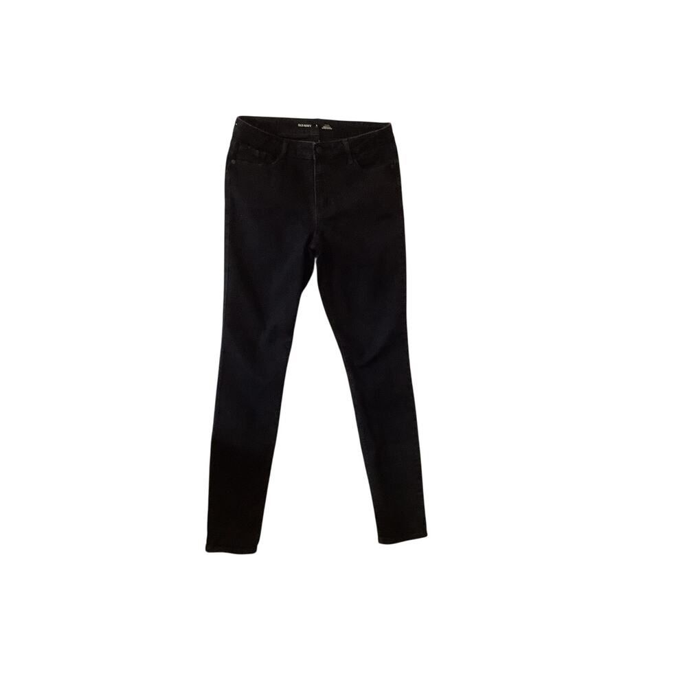 Old Navy Women's Size 8 Tall Mid Rise Rockstar Super Skinny Black Jeans - 663